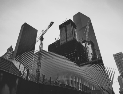 Building under construction in downtown NYC