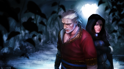 Geralt and Yennefer, Witcher 3 fanart, RPG single player game