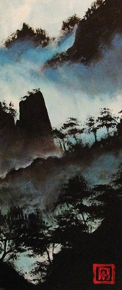 Chinese mountains, traditional painting