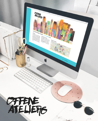 Landing page of an art gallery, concept and mockup