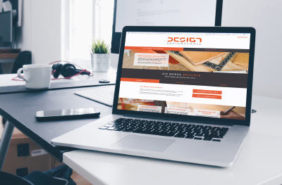 Design school website, concept and mockup