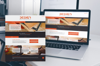 Design school website, concept and mockup