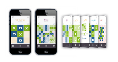 Tic Tac Toe game app, app design, concept and mockup