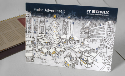 Illustrated christmas desk calendar